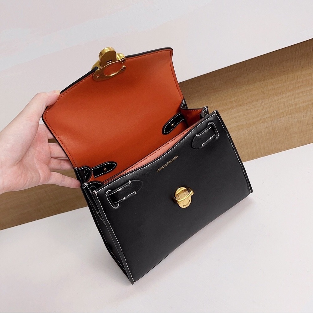 COACH Sammy Top Handle Satchel in Smooth Leather - Picture 8 of 9